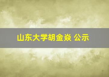 山东大学胡金焱 公示